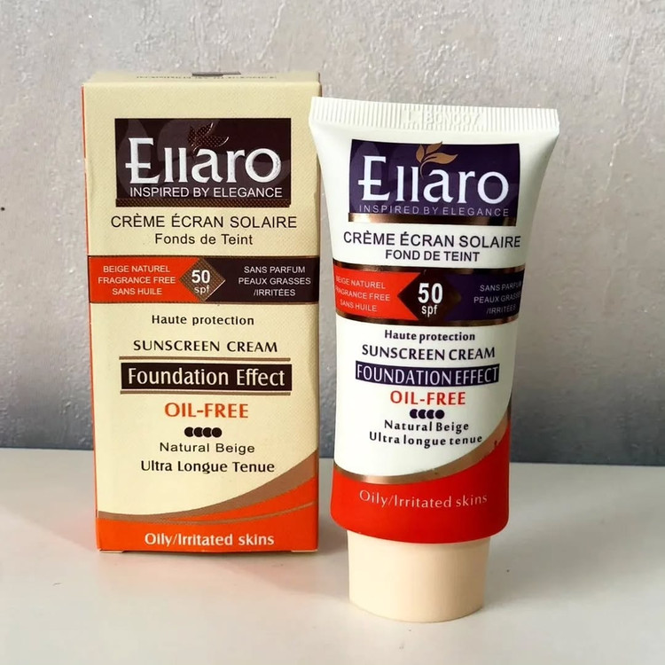 ضدآفتاب رنگی الارو Spf50 مدل Oil free رنگ کرم